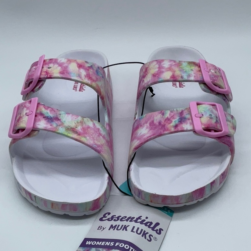 Essentials by MUK LUKS Pink Kaleidoscope two strap sandal - Picture 2 of 4